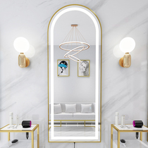 led Barber mirror Net red smart touch barber shop mirror hair salon special mirror table wall-mounted hairdressing mirror with light