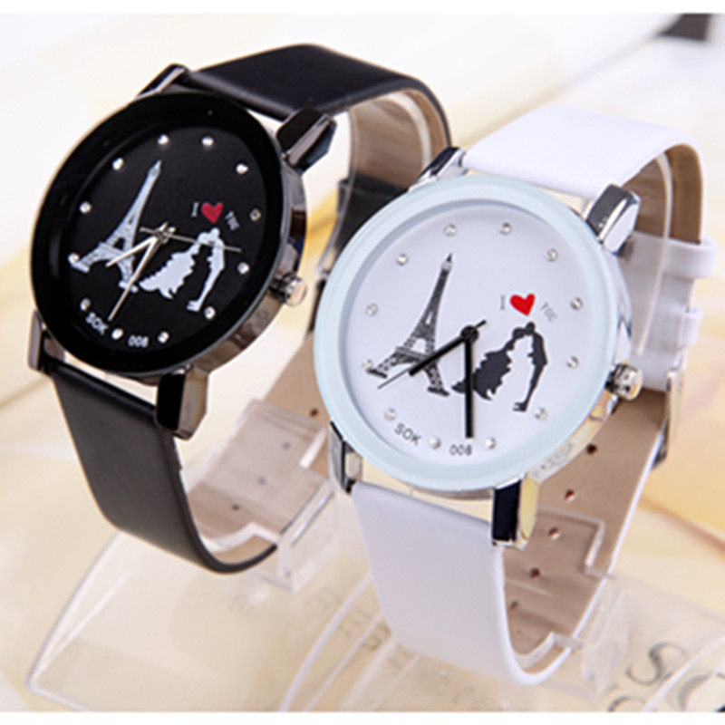 Send couples drill to the new minimalist student watches High school students Han prints Belt Boy Creative Couple Watches a pair