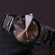 Korean version ulzzang waterproof Harajuku simple steel band trend fashion mens watch Womens watch Student couple quartz watch