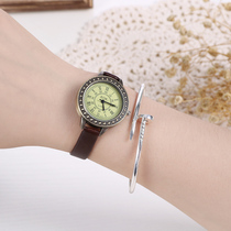 Watch Korean Version Trend Brief Uzzang Retro Girls Students Small Casual Strap Small Dial Quartz Watch