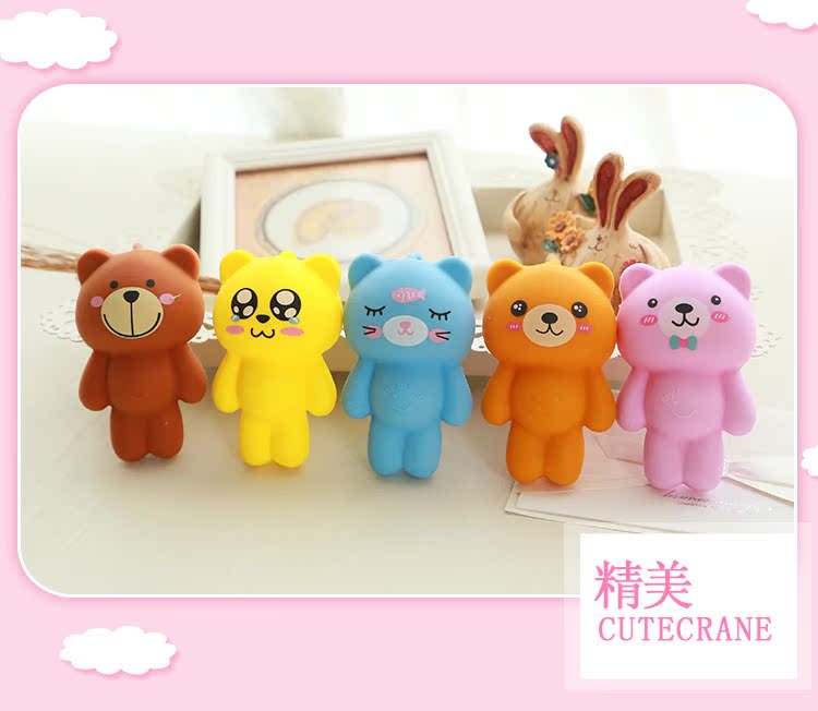Phim hoạt hình túi chìa khóa nữ dễ thương silicone kẹo màu xách tay sáng tạo gấu móc chìa khóa dọc kéo dây 2018 mới dây móc ví nam