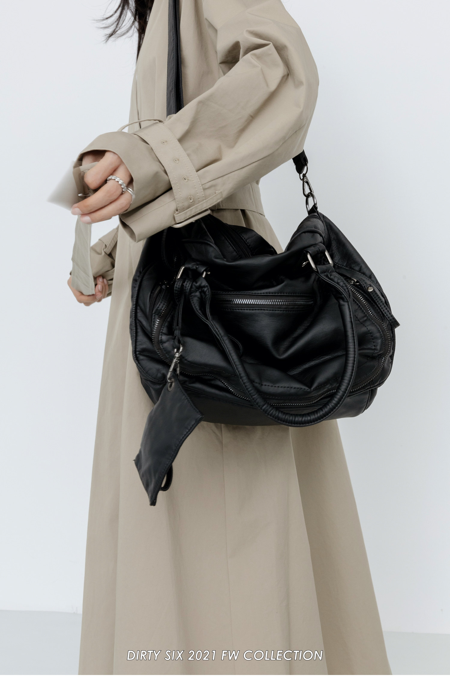 Black 2 colors Kitano teacher double shoulder strap soft 