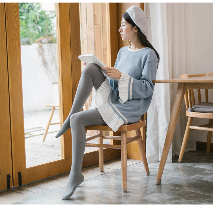 Mùa xuân và mùa thu phần mỏng bó sát quần legging skinny mặc màu da mỏng vớ đáy vớ chân nữ định hình tất cao cổ nữ