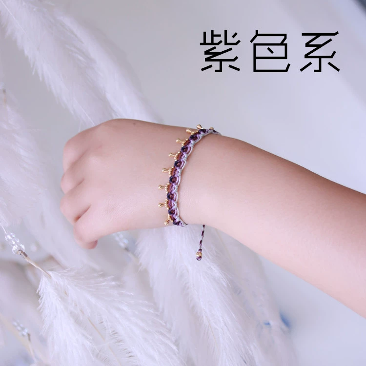 Tái sinh macrame bện dây vòng cổ vòng cổ vòng tay gói vật liệu để gửi hướng dẫn tự làm thủ công dòng sáp - Vòng chân vòng chân nhảy múa