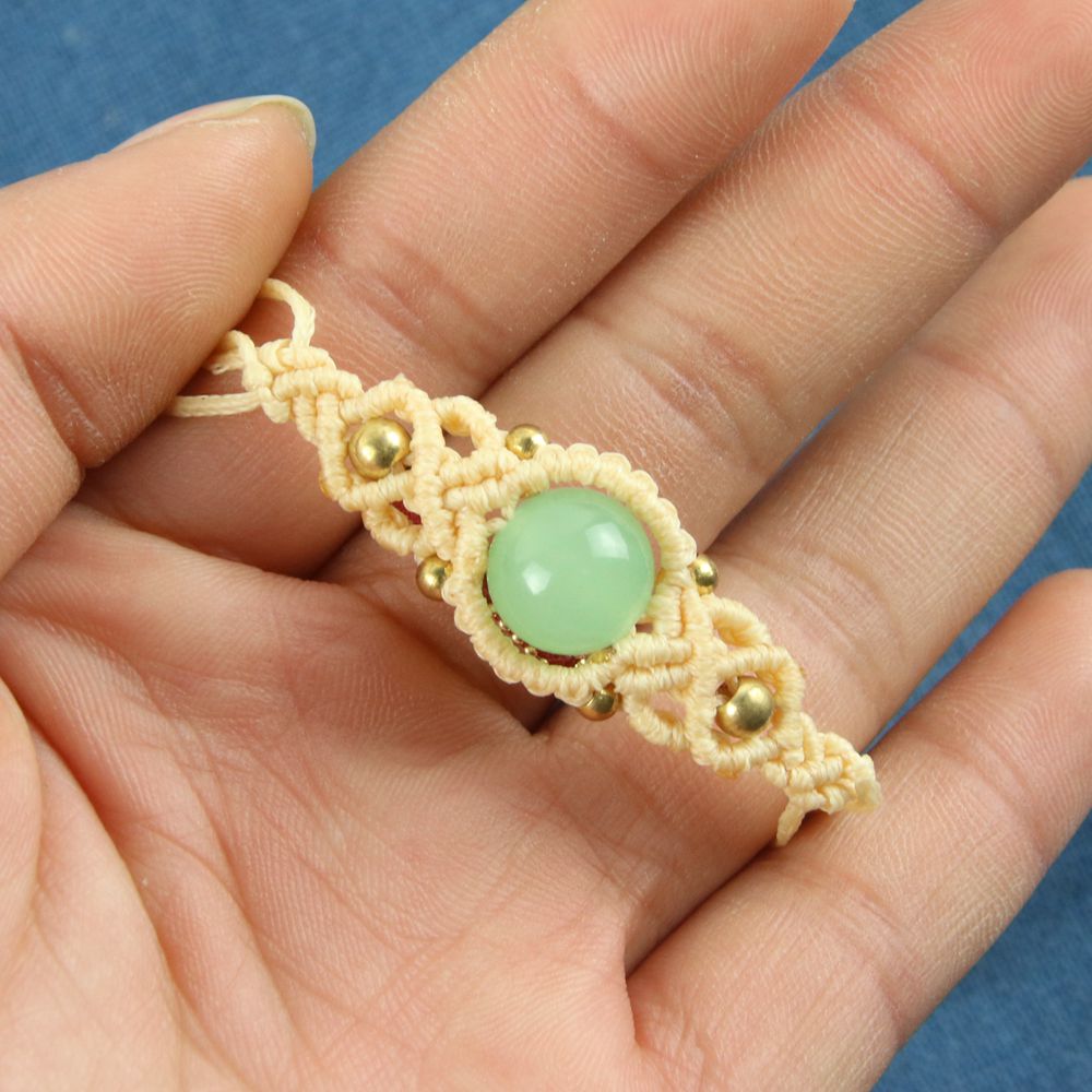 Miaozhu macrame sáp dây tự làm vòng tay vòng chân bện dây bện gói vật liệu để gửi hướng dẫn - Vòng chân vòng đeo chân nữ bằng vàng