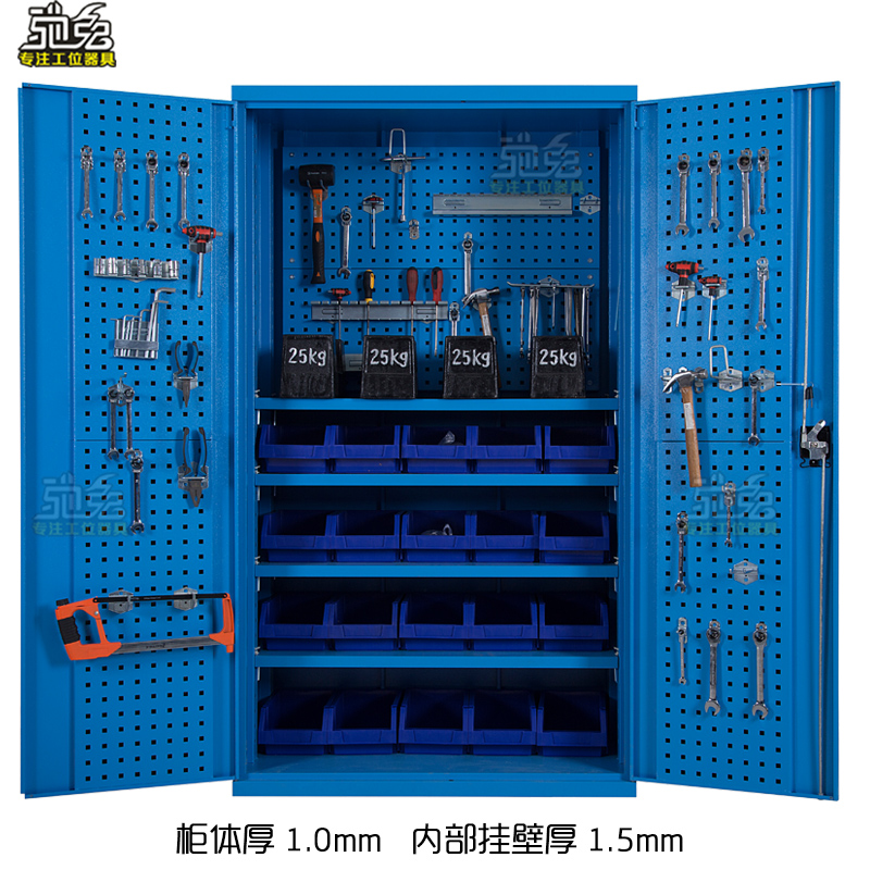 Hardware tool cabinet Parts cabinet Storage cabinet Storage cabinet Drawer thickened iron cabinet Double door Hardware tool cabinet
