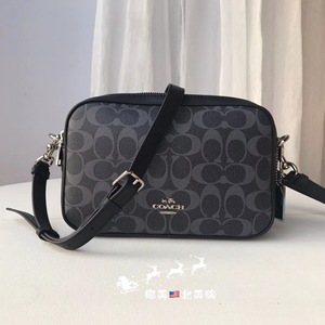 美国正品COACH/蔻驰女包经典马车标中号相机包双拉链单肩包斜挎包