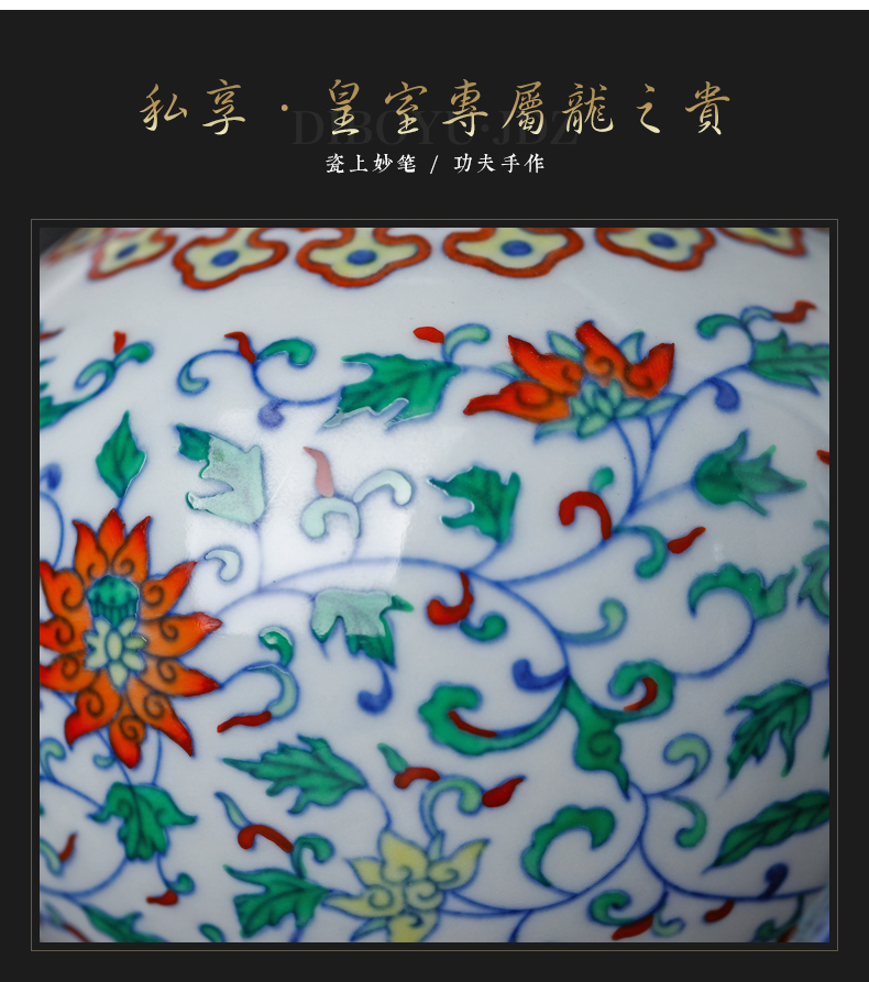 Blue and white color bucket hand - made antique vase jingdezhen ceramics furnishing articles furnishing articles of Chinese style flower watering the sitting room adornment