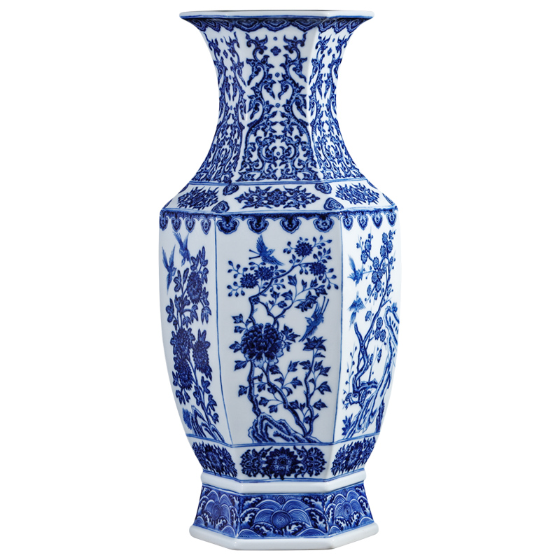 Blue and white vase imitation the qing qianlong hand - made maintain study Chinese jingdezhen ceramics, the sitting room porch decorate furnishing articles