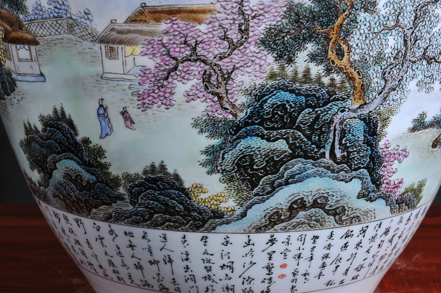 Jingdezhen ceramics Zhou Xiaohui celebrity famous pastel hand - made vase splendid China classical handicraft furnishing articles