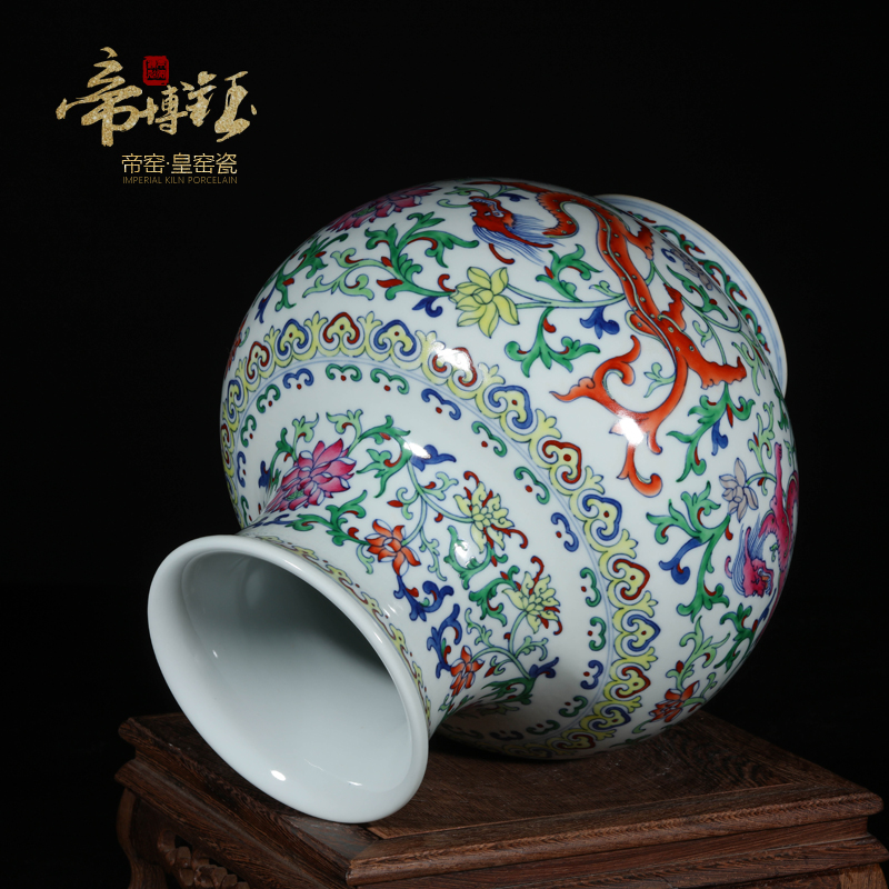 Antique hand - made porcelain of jingdezhen ceramics bucket color dragon in the ocean 's day bottles of the sitting room porch decoration furnishing articles