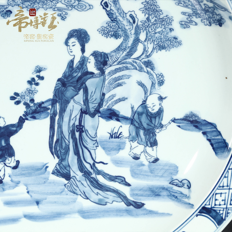 Jingdezhen ceramic antique hand - made character hang dish to decorate sitting plate hanging furnishing articles porcelain household act the role ofing is tasted