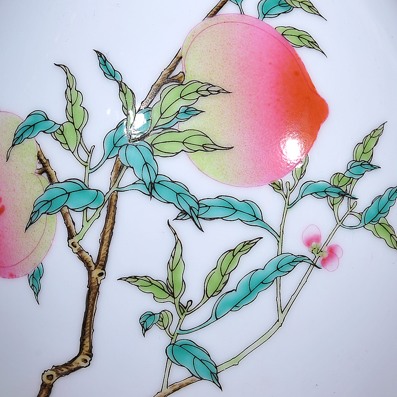 Jingdezhen ceramic crafts antique hand - made pastel peach olive vase vase home furnishing articles in the living room