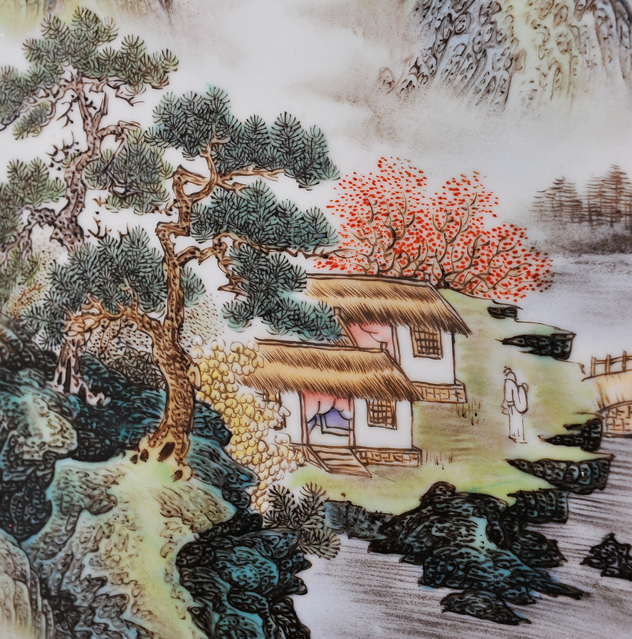 Jingdezhen ceramics hand - made enamel vase shuimu fashion wind stream I household handicraft furnishing articles
