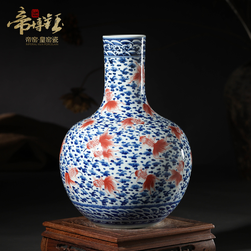 Jingdezhen ceramic vases, antique hand - made porcelain youligong large sitting room I the tree handicraft furnishing articles