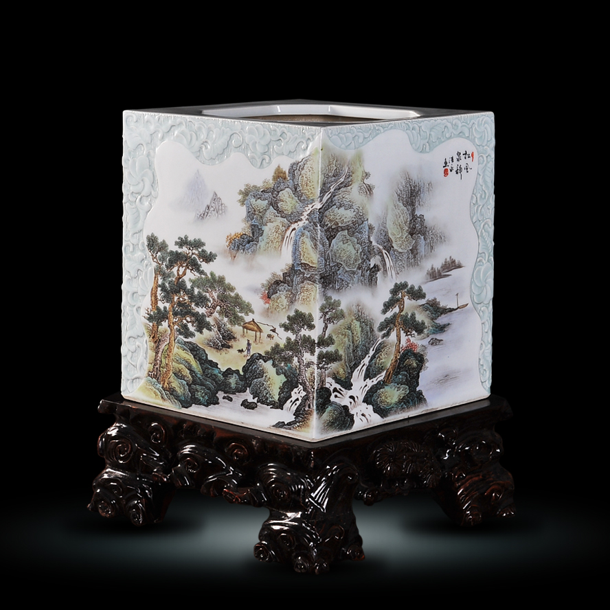 Jingdezhen ceramics hand - made enamel vase shuimu fashion wind stream I household handicraft furnishing articles