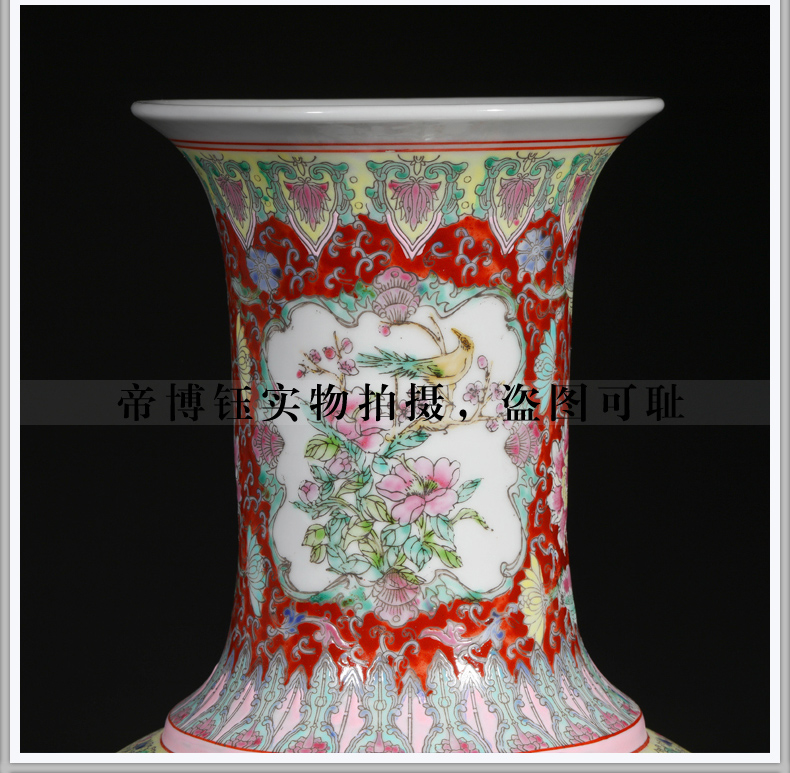 Jingdezhen ceramic antique hand - made colored enamel window ladies TuShang bottles of sitting room home furnishing articles