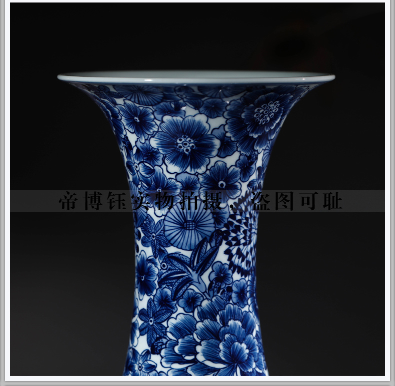 Antique hand - made porcelain of jingdezhen ceramics flower bottles of the sitting room of Chinese style household adornment furnishing articles