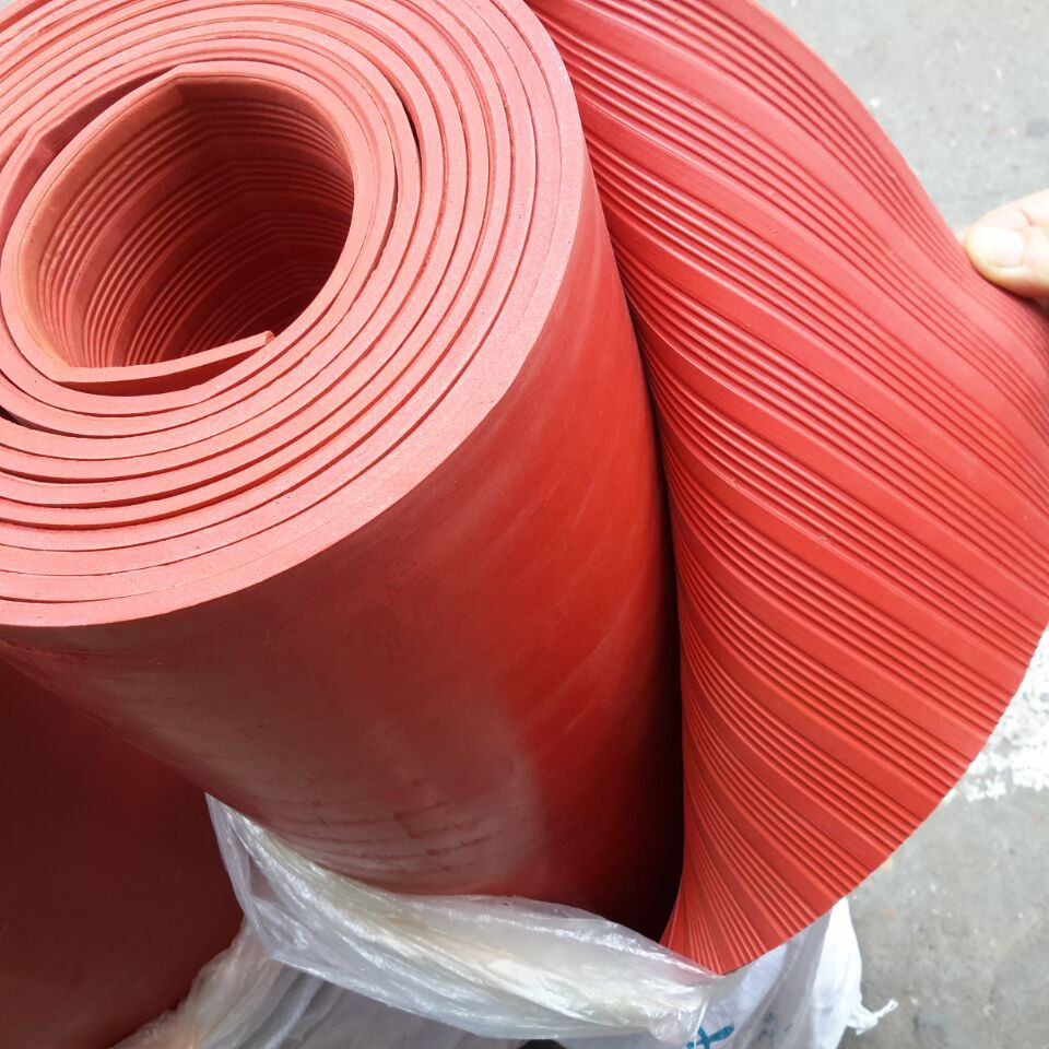 Red stripe rubber sheet corrugated stripe board red insulation rubber sheet insulation board insulation pad 3 5 10mm