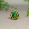 Natural grade A jadeite hollow carved living ring