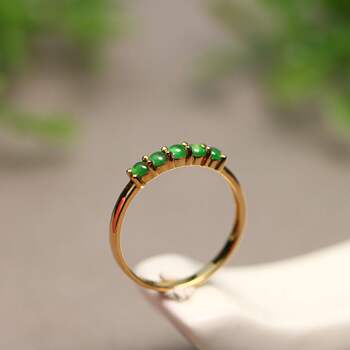Ice full of green natural grade a jade cabochon ring