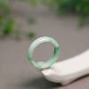 Floating Yang Green Natural Grade A Jadeite Ring on White Background