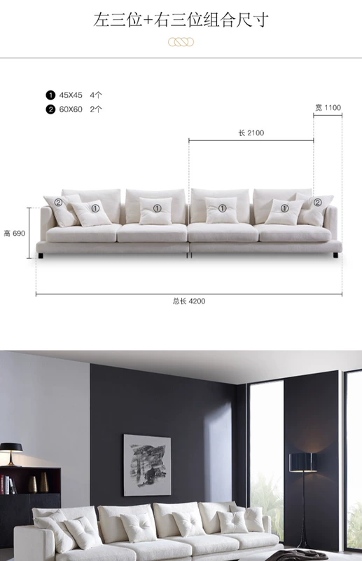 Chẳng hạn như hiện đại duyên dáng tối giản xuống sofa vải phòng khách ba góc chaise longue sofa vải lanh B059 - Ghế sô pha