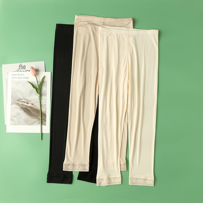 42 Knitted 100% Mulberry Silk Over-The-Knee Silk Leggings Knee Protection Thin Eight-Point Pants Inner Layer Pants Summer Women 42 Knitted 100% Mulberry Silk Over-The-Knee Silk Leggings Knee Protection Thin Eight-Point Pants Inner Layer Pants Summer Women