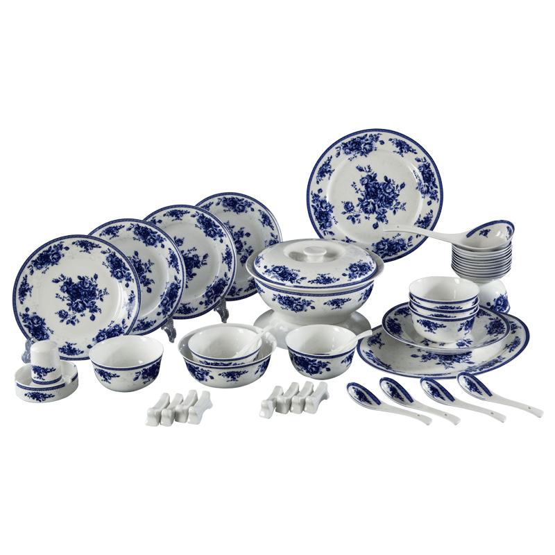 The dishes suit household of Chinese style classical wind tableware dishes eat bowl household combination of blue and white porcelain in jingdezhen glaze