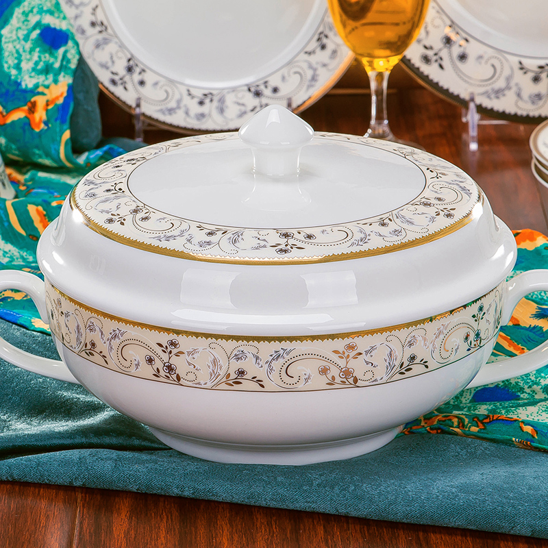 Jingdezhen ceramic tableware suit dish bowl of knives and forks high anti hot noodles bowl home free collocation with the parts