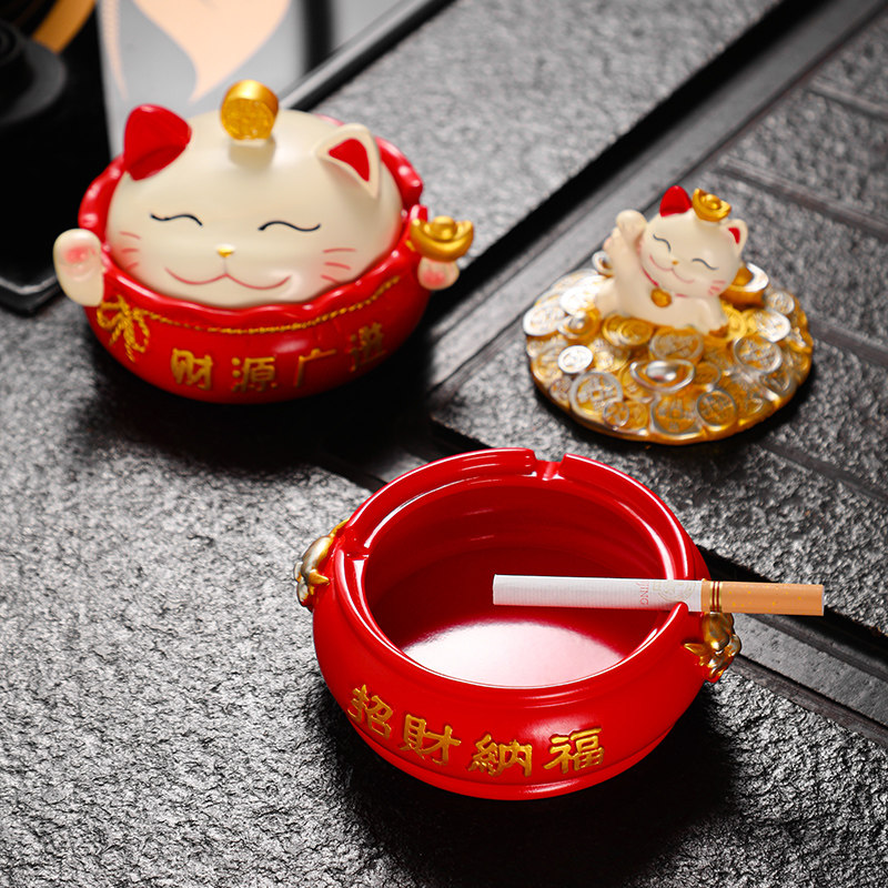 Cute Cartoon Tricks cat creative cigarette Ashtray Covered with lid office Living room personality trend Home Anti-flying ash