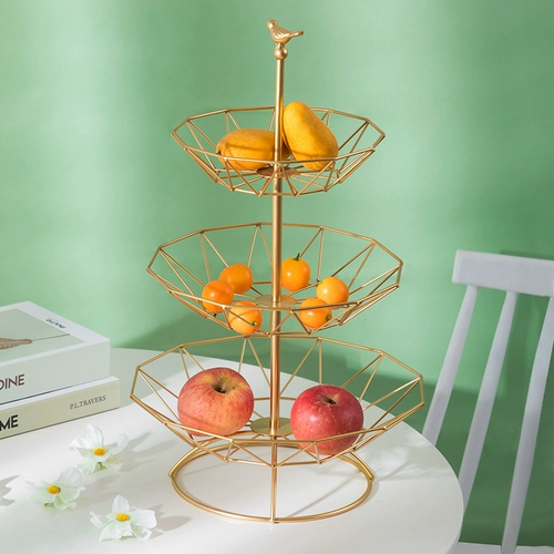 Креативная современная гостиная, многослойная тарелка для хранения воды, тарелка с фруктами, свет, роскошные украшения, украшение журнального столика в стиле ins, железный поднос для закусок