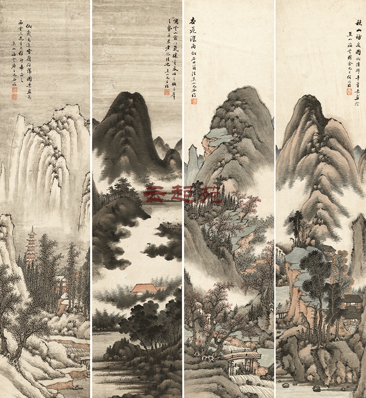Qingming Frugal Landscape Four P HD Electronic Pictures 1 22G Decorative Promotional Materials