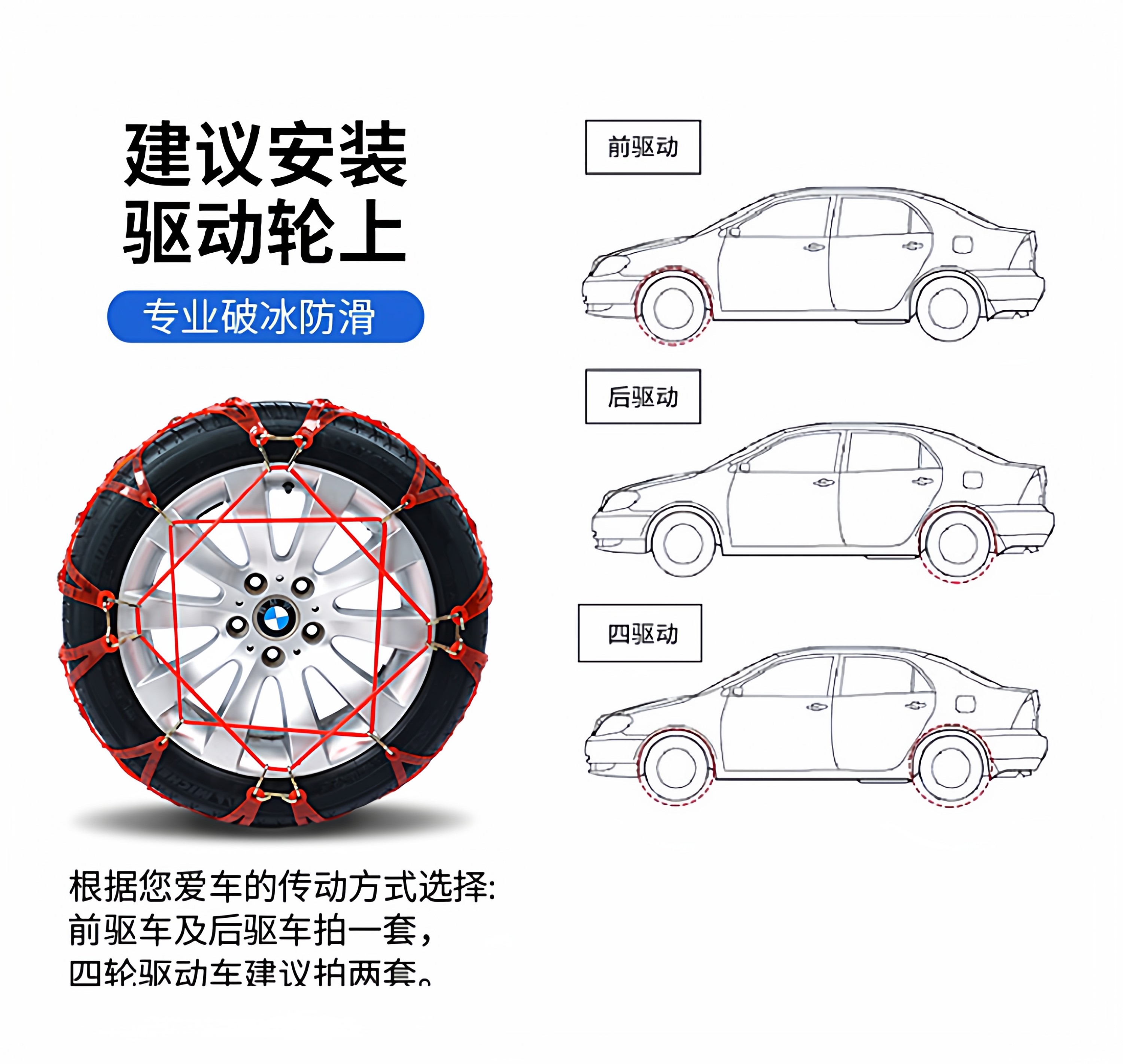 Car Tire Anti-Skid Chain Tendon Thickeneded Wear-Resistant Snow Car Van Off-Road Vehicle Suv Universal Anti-Skid Chain