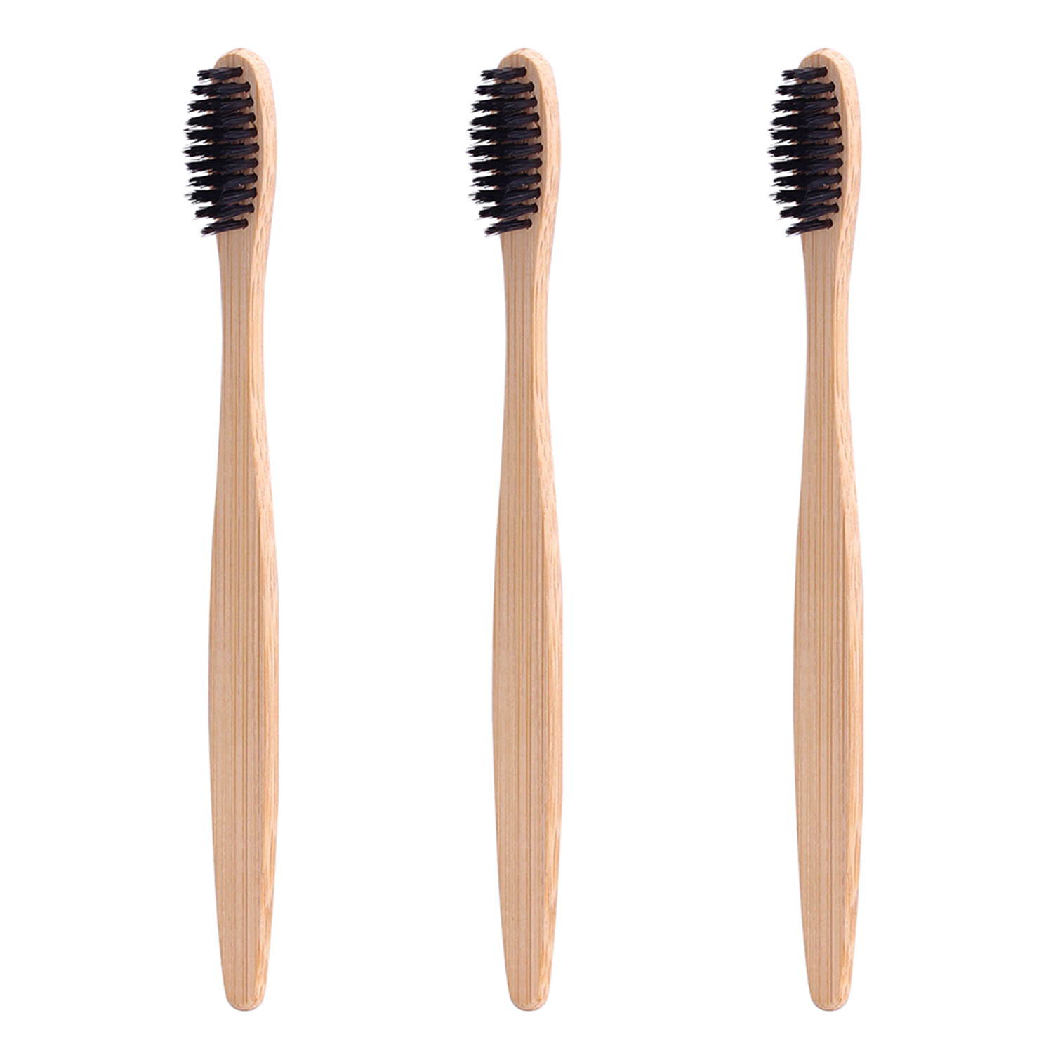 Cross-border eco-friendly toothbrush Mind wood Bamboo Toothbrush Adult Soft Hair Black bamboo toothbrush