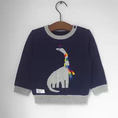 (Broken code clearance)0 ~ 2 years old export dinosaur cotton baby round neck pullover sweater baby spring and autumn sweater