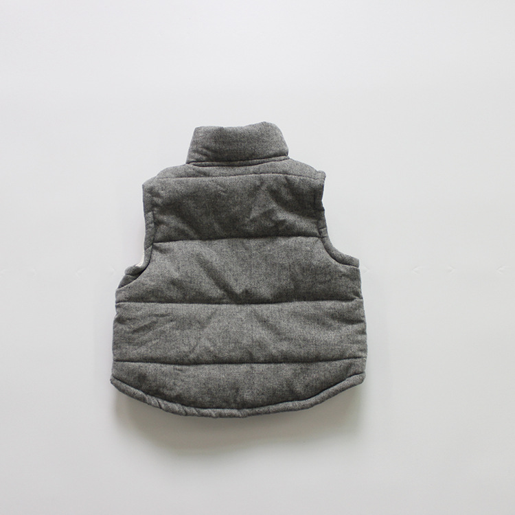 Vải mềm mại để bùng nổ Vintage đẹp trai trẻ em dây kéo bông áo vest cotton dày quan ao tre em