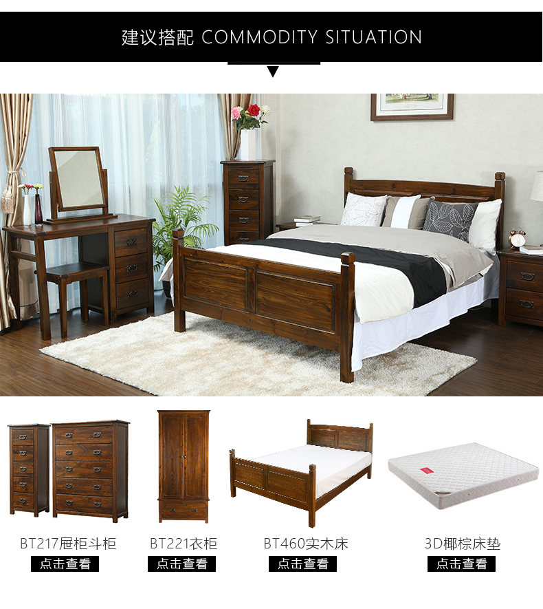 Jane trang điểm nhà đẹp gương máy tính để bàn Mỹ retro gương bàn trang điểm gương nhỏ gương vuông đồ gỗ rắn - Gương gương kính dán tường