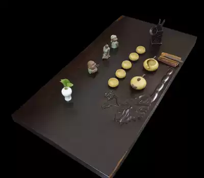 Large carved series ebony tea tray Whole solid wood tea sea tea table leisure farm