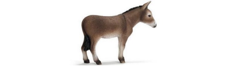 Mô hình tĩnh mô phỏng động vật Sile Schleich của Đức Chăn nuôi 驴 loạt nhỏ 驴 trẻ em tặng một mô hình ô tô