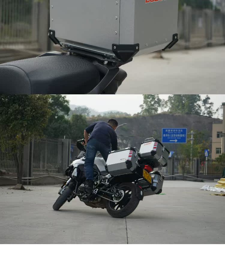 LOBOO củ cải hộp bên Benelli Jinpeng trk502 ba hộp thân xe máy nhôm bên hộp hộp phía sau thùng đựng đồ xe winner x