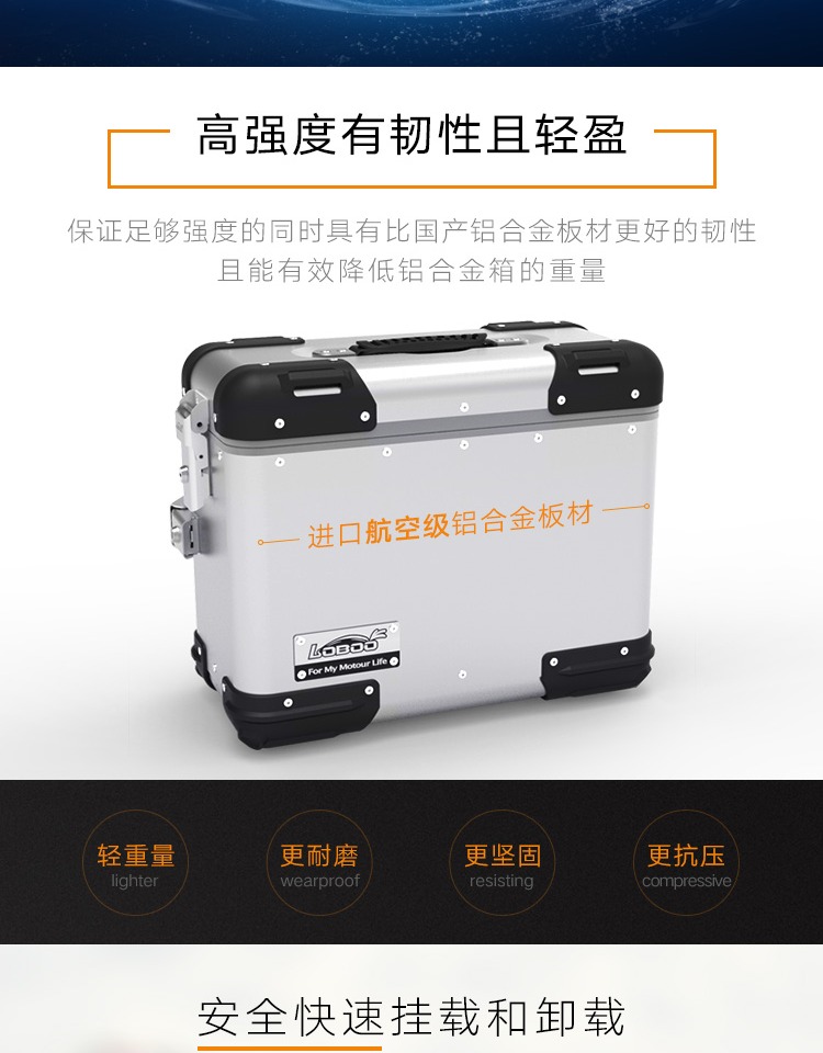 LOBOO củ cải hộp phía sau hộp sửa đổi xe máy Honda CB500X bên hộp ba hộp với khung phát hành nhanh chóng thùng để đồ xe máy