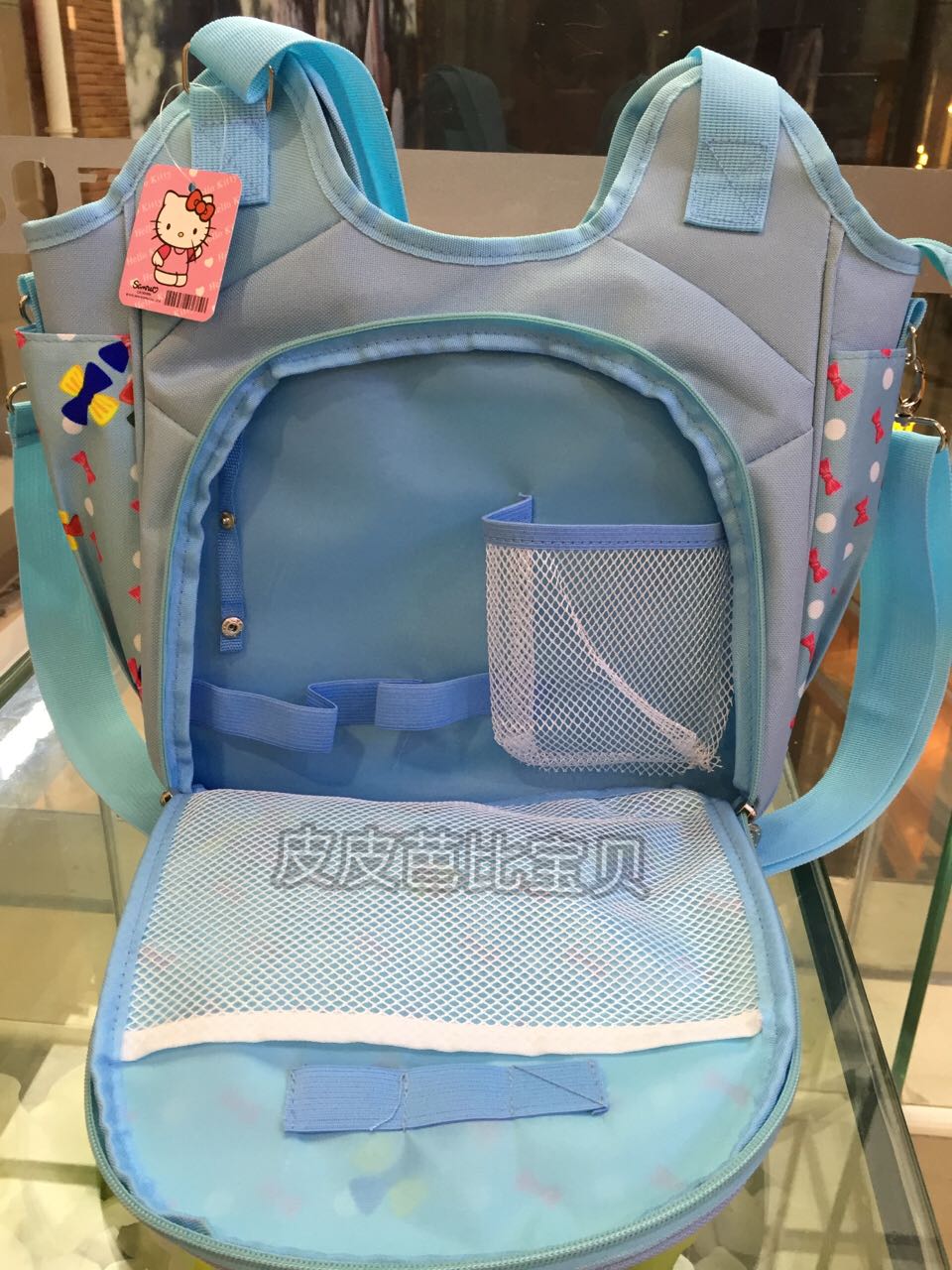 Nhỏ tươi bow print vai xách tay Messenger đa chức năng Xác Ướp túi bà mẹ và trẻ em ra khỏi túi mẹ vừa túi túi mẹ và bé siêu rẻ