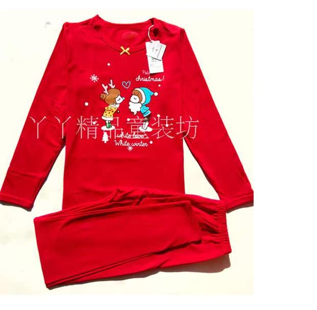 Trẻ em năm sinh đồ lót màu đỏ 12 tuổi cậu bé trai cô gái bông Lycra quần áo mùa thu màu đỏ lợn năm khoai lang nhỏ mua bộ đồ cho bé