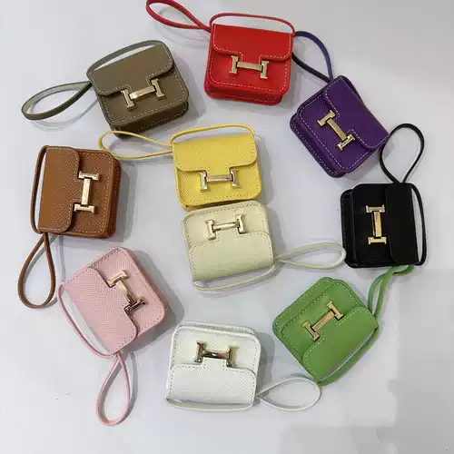 Маленькая высококлассная подвеска, кожаная небольшая сумка, наушники, сумка для техники, ключница, из натуральной кожи