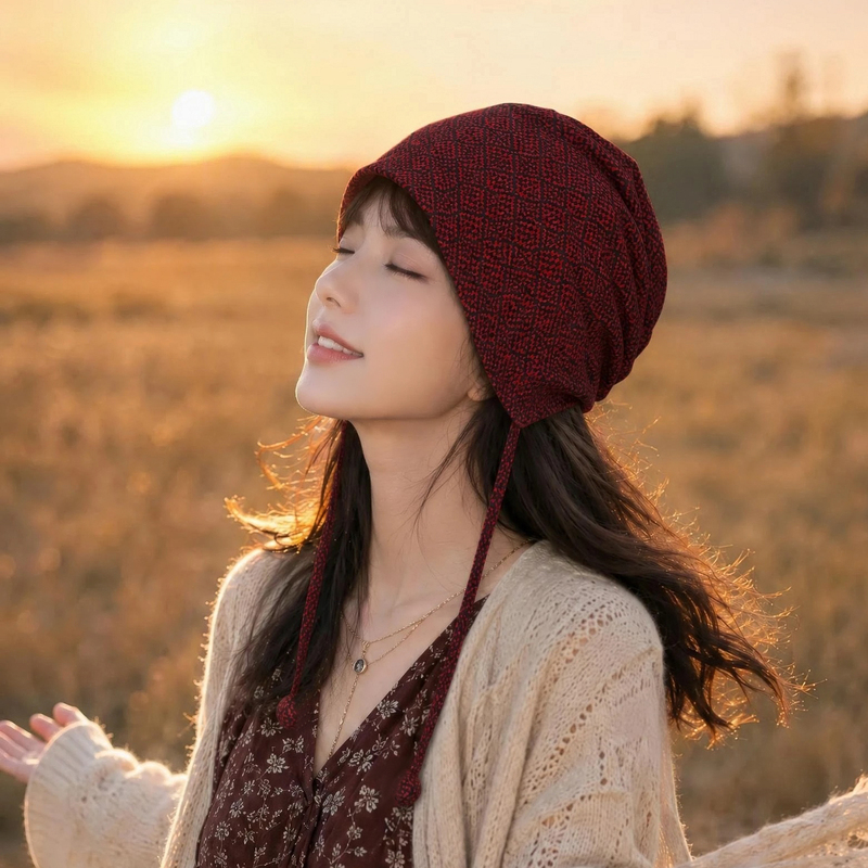 Double-Sided Hooded Women's Headscarf, Sun Protection, Anti-Sweat, Covers White Hair, Silk Bald Head Scarf, Makes Face Look Smaller, Slouchy Hat Double-Sided Hooded Women's Headscarf, Sun Protection, Anti-Sweat, Covers White Hair, Silk Bald Head Scarf, Makes Face Look Smaller, Slouchy Hat