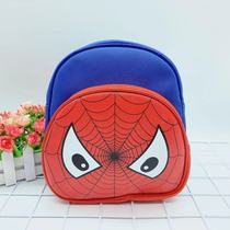 New cute cartoon Spider Man Superman childrens backpack PU double grid zipper travel small backpack