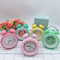 Creative fashion cute fruit alarm clock 3 inch childrens student bedroom mute Bell night light small alarm clock