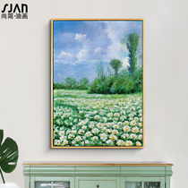 Hand painted oil painting Modern scenery Monet decoration painting Restaurant bedroom Xuanguan Corridor Hang Painting Floral Fresco Custom