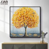 Pure hand-painted oil painting porch decorative painting dining room living room murals American landscape bedroom bedside painting Wutong tree